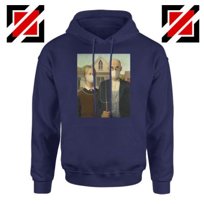 American Gothic Mask Covid 19 Navy Blue Hoodie