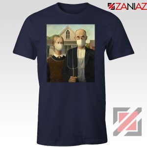 American Gothic Mask Covid 19 Navy Blue Tshirt