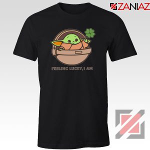 Baby Yoda Feeling Lucky Black Tshirt