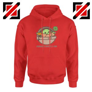 Baby Yoda Feeling Lucky Red Hoodie