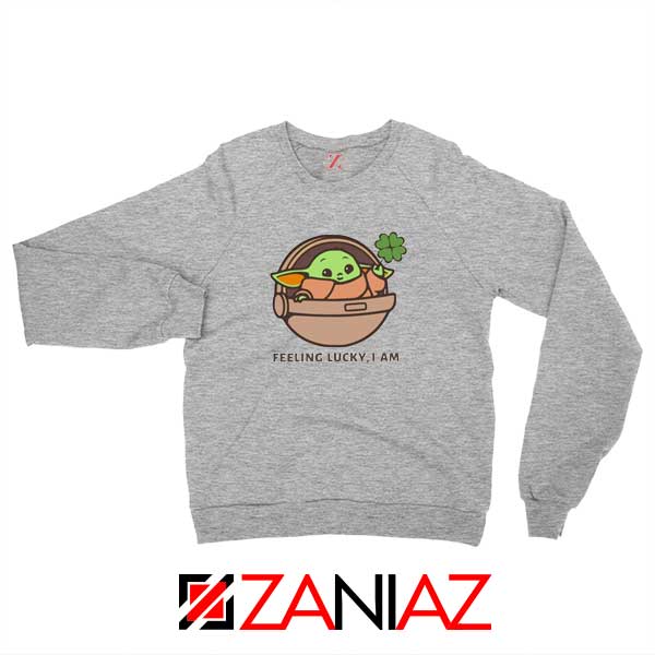 Baby Yoda Feeling Lucky Sport Grey Sweatshirt