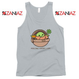 Baby Yoda Feeling Lucky Sport Grey Tank Top