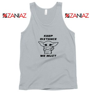 Baby Yoda Keep Distance Sport Grey Tank Top