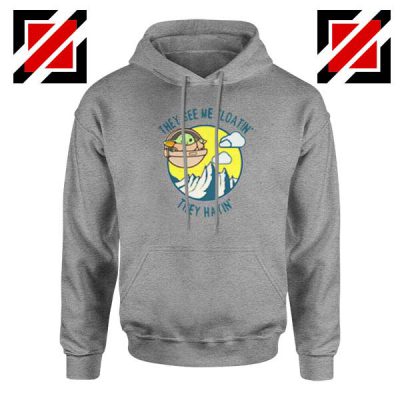 Baby Yoda They See Me Sport Grey Hoodie