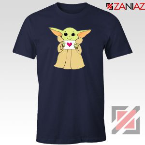 Baby Yoda Valentine Navy Blue Tshirt