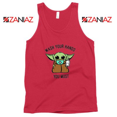 Baby Yoda Wash Your Hands Red Tank Top