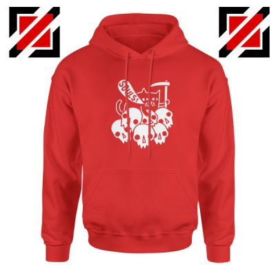 Cheap Cat Soul Red Hoodie