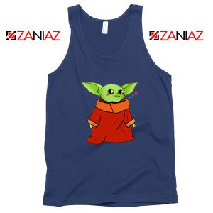 Cute Baby Yoda Navy Blue Tank Top