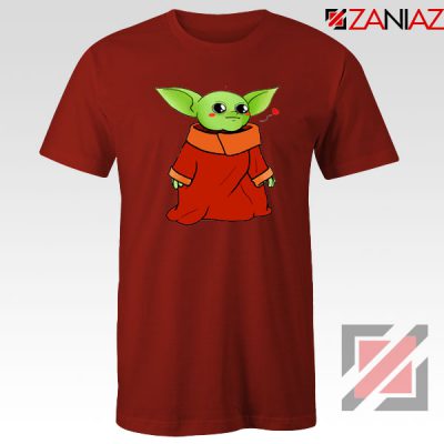 Cute Baby Yoda Red Tshirt