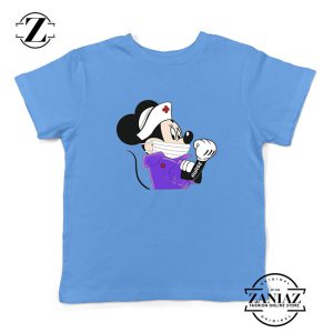 Cute Minnie Mouse Nurse Light Blue Kids Tshirt