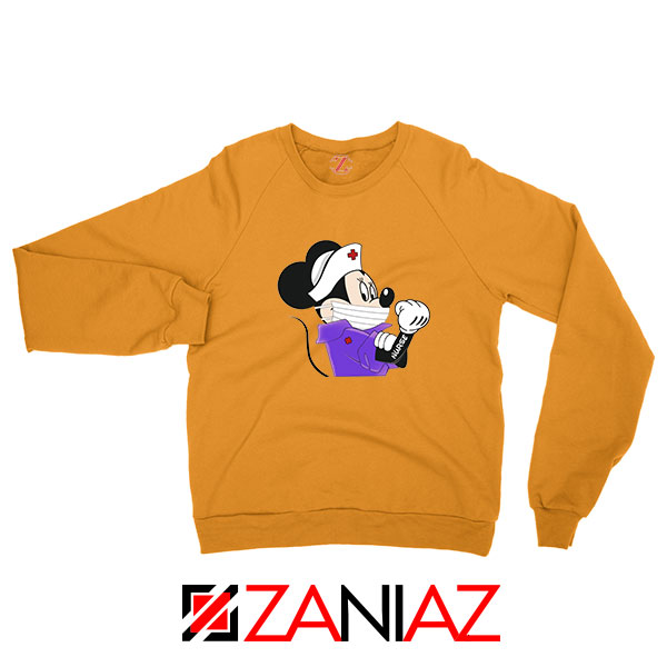 Cute Minnie Mouse Nurse Orange Sweatshirt
