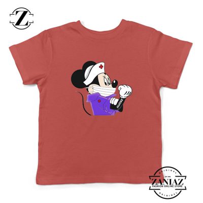 Cute Minnie Mouse Nurse Red Kids Tshirt