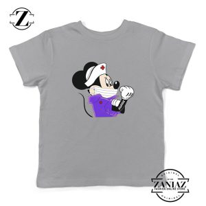 Cute Minnie Mouse Nurse Sport Grey Kids Tshirt