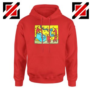 Keith Haring Visual Art Red Hoodie
