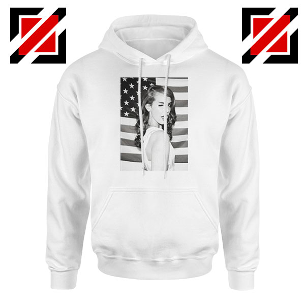 Lana Del Rey American Flag White Hoodie