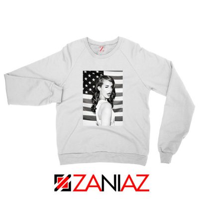 Lana Del Rey American Flag White Sweatshirt