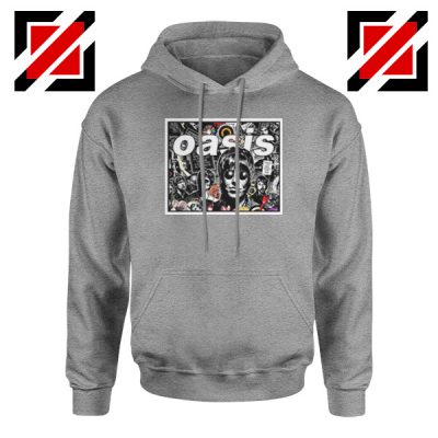 Oasis Band Collage Sport Grey Hoodie