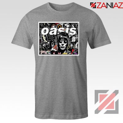Oasis Band Collage Sport Grey Tshirt