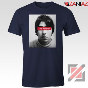 Oasis Band Live Forever Navy Blue Tshirt