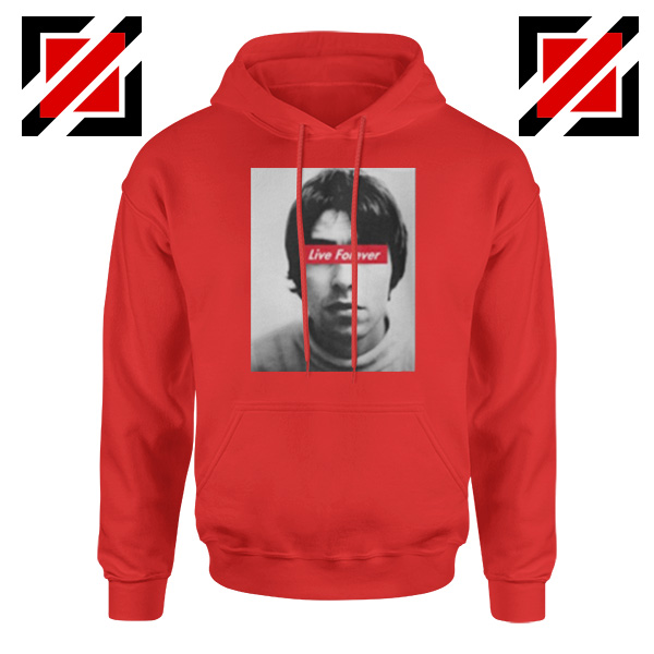 Oasis Band Live Forever Red Hoodie