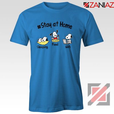 Snoopy Stay Home Blue Tshirt