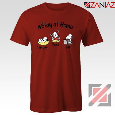 Snoopy Stay Home Red Tshirt