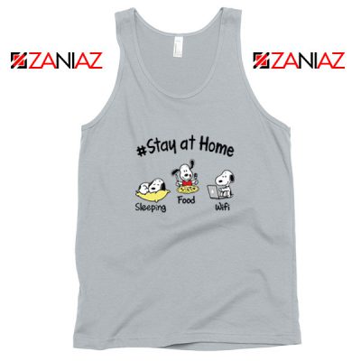 Snoopy Stay Home Sport Grey Tank Top