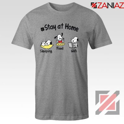 Snoopy Stay Home Sport Grey Tshirt