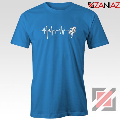 Space Heartbeat Astronaut Blue Tshirt