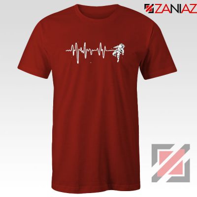 Space Heartbeat Astronaut Red Tshirt