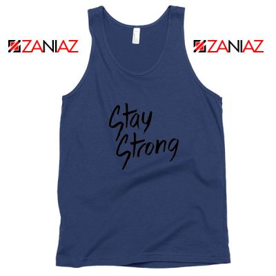 Stay Strong Demi Lovato Navy Blue Tank Top