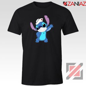 Stitch Nurse Black Tshirt