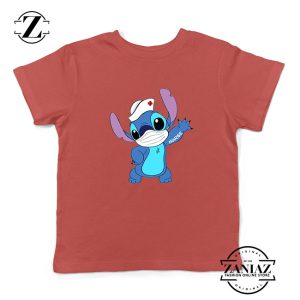 Stitch Nurse Red Kids Tshirt