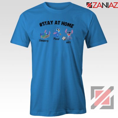 Stitch Stay At Home Blue Tshirt