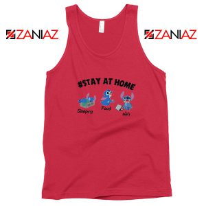 Stitch Stay At Home Red Tank Top