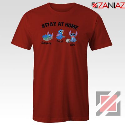 Stitch Stay At Home Red Tshirt