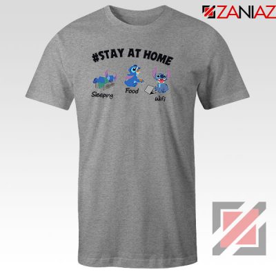 Stitch Stay At Home Sport Grey Tshirt