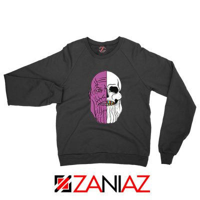 Thanos Face Half Skull Black Sweatshirt