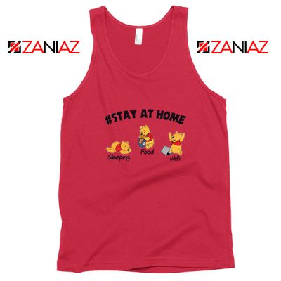Winnie The Pooh Stay Home Red Tank Top