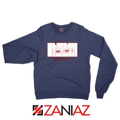 Your Senpai Zero Two Navy Blue Sweatshirt