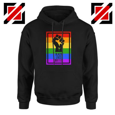 BLM Fist Rainbow Black Hoodie