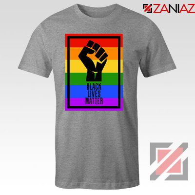 BLM Fist Rainbow Sport Grey Tshirt