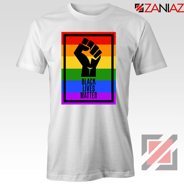 Blm Fist Rainbow Tshirt Black Lives Matter Pride Tee Shirts S 3xl