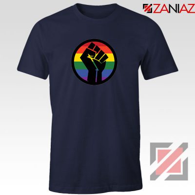 BLM LGBTQ Rainbow Navy Blue Tshirt