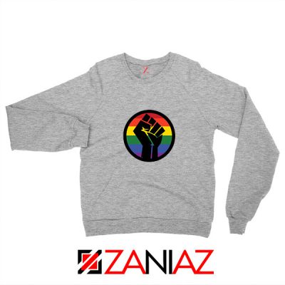 BLM LGBTQ Rainbow Sport Grey Sweatshirt