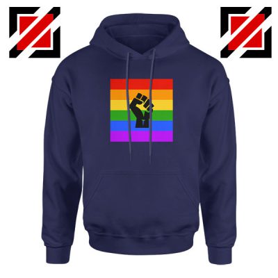 BLM Pride Rainbow Navy Blue Hoodie