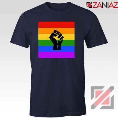 BLM Pride Rainbow Navy Blue Tshirt