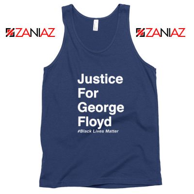 Justice for George Floyd Navy Blue Tank Top