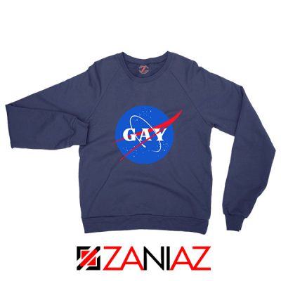 Nasa Logo Gay Navy Blue Sweatshirt