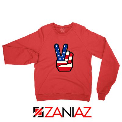 Peace Sign Fingers Red Sweatshirt